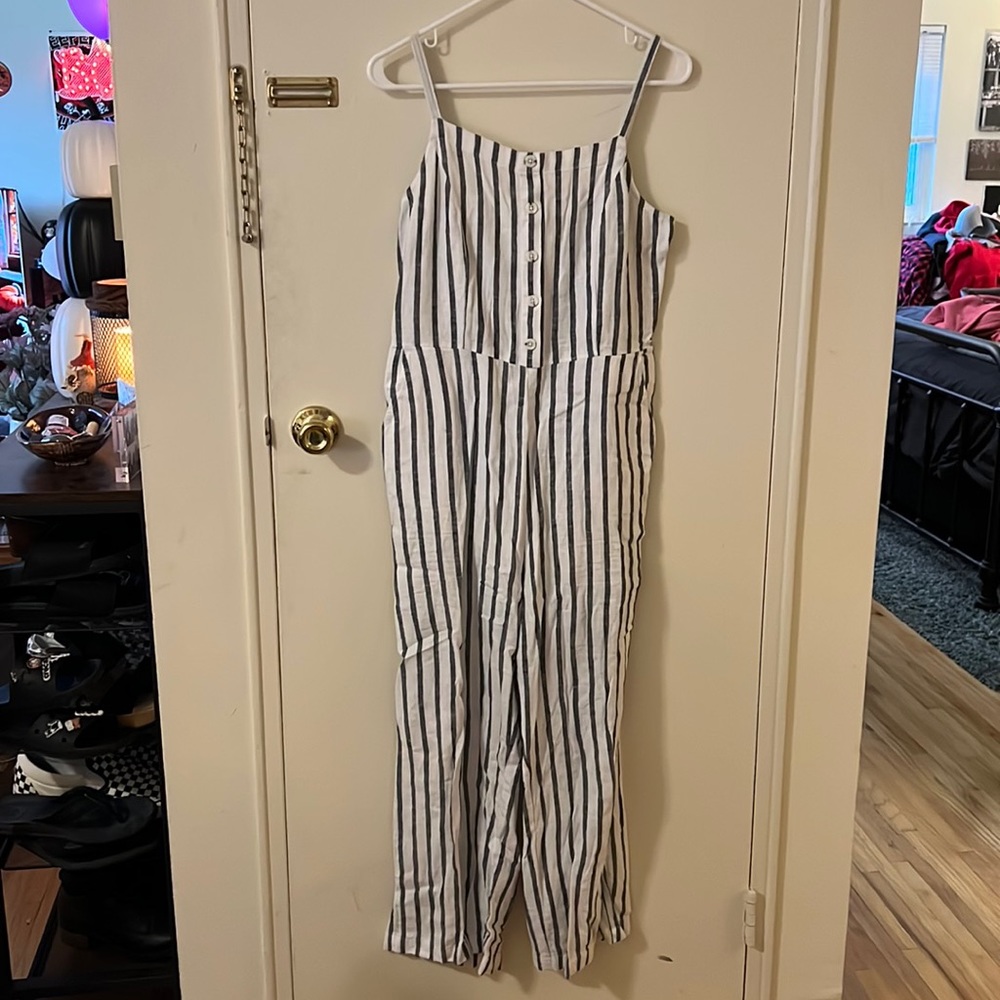 Old Navy Striped Jumpsuit Medium